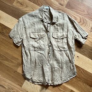 Casual Tan Button-Up Shirt